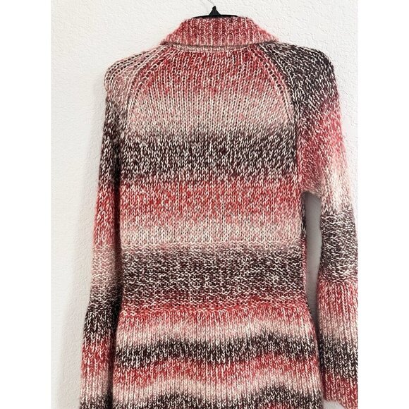 Willi Smith Wool Blend Cardigan Duster Womens Sz S Red Long Heavy Knit Classic - Picture 5 of 10